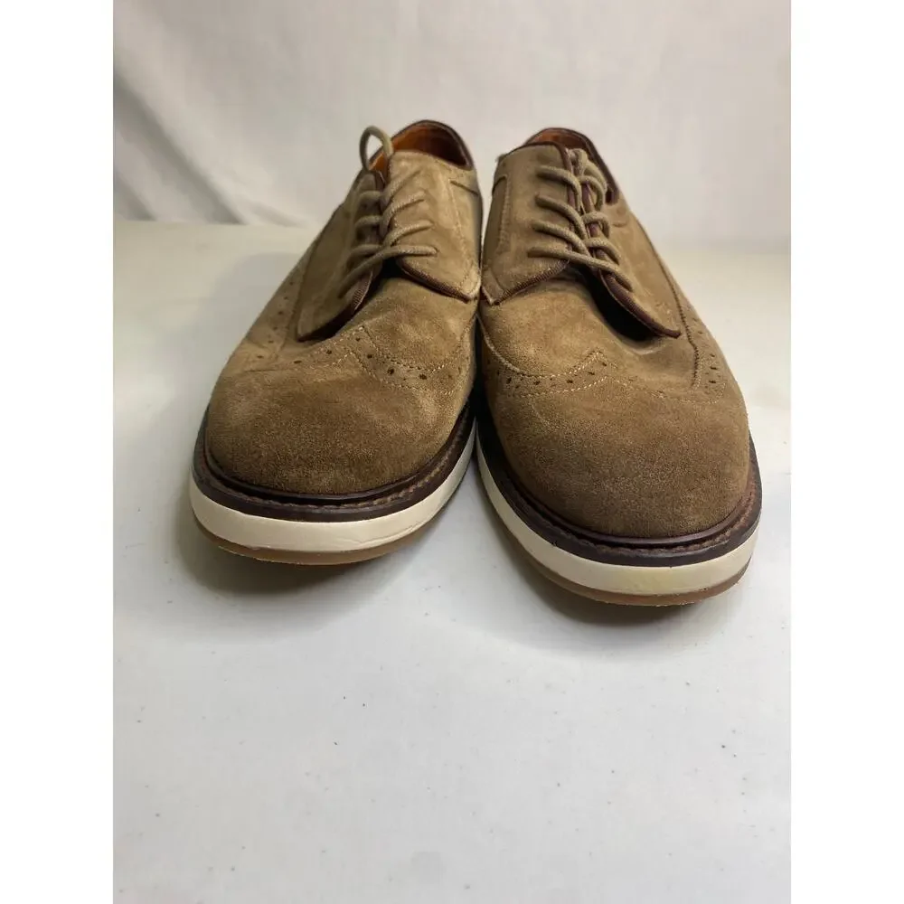 Mens Vince Camuto Brown Suede Wingtip Oxford Dress Shoes VY-EDWYN Size 12 Laces